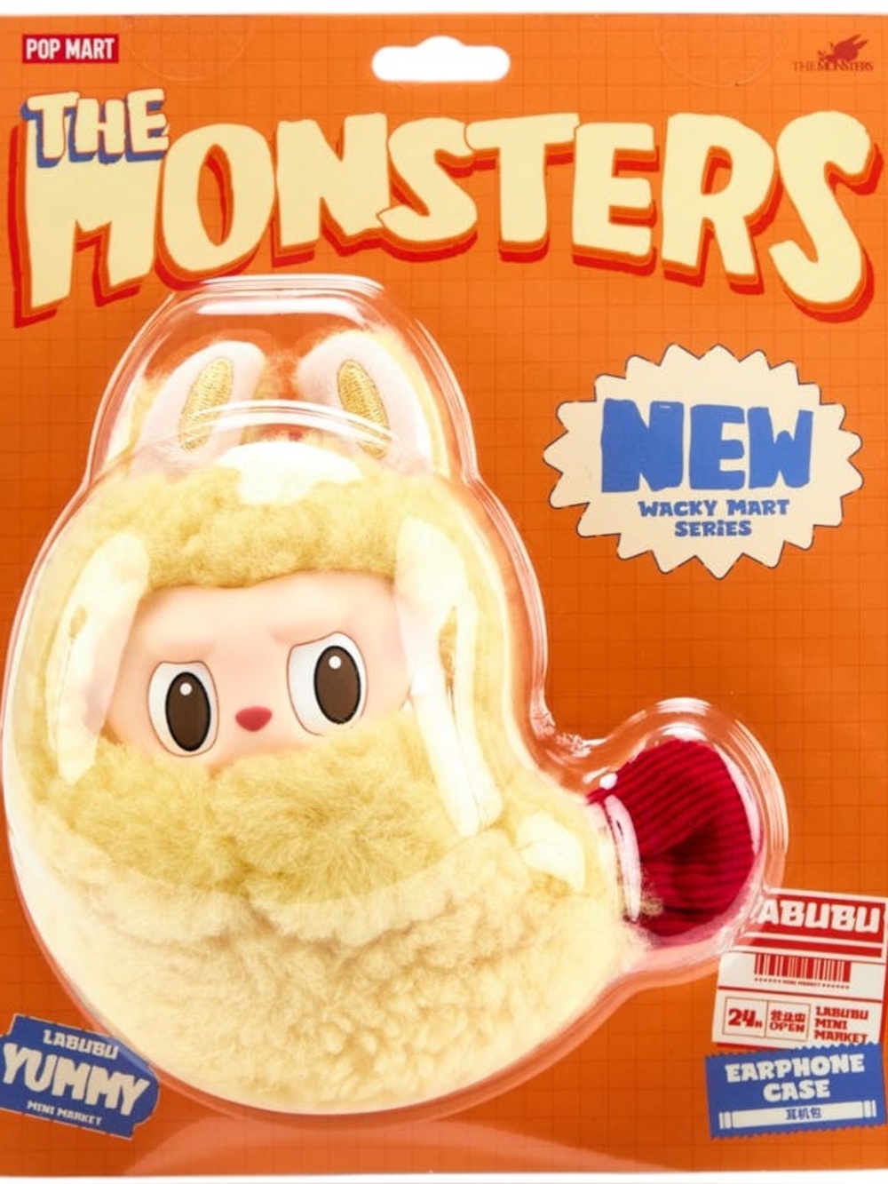 Labubu The Monsters Yellow Plush Earphone Case Tempura BNWT